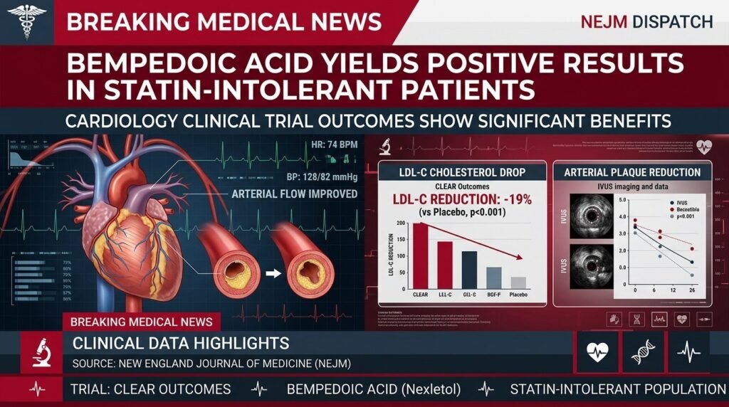 Bempedoic Acid Slashes Major Cardiac Events in Statin-Intolerant Patients: 2026 Landmark Trial Outcomes