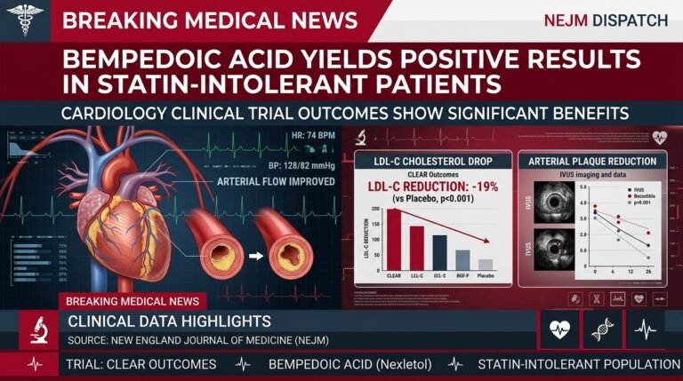 Bempedoic Acid Slashes Major Cardiac Events in Statin-Intolerant Patients: 2026 Landmark Trial Outcomes